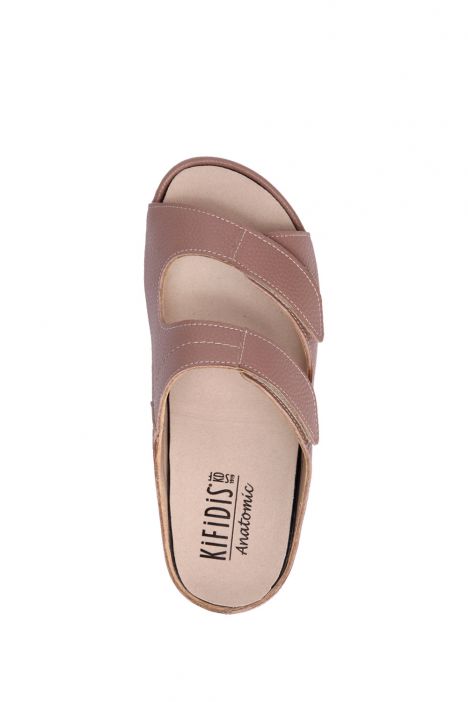KA1027 Kifidis Anatomik Kadın İçi Çıkabilen Deri Terlik 36-41 12421 Pudra/Taupe
