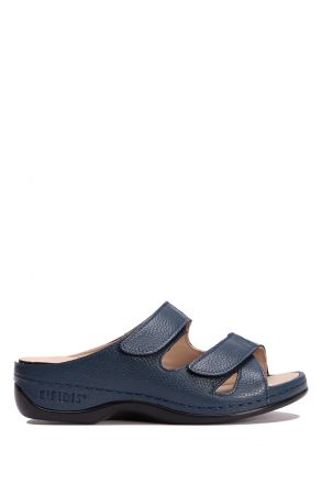 KA1027 Kifidis Anatomik Kadın İçi Çıkabilen Deri Terlik 36-41 765 Lacivert/Navy Blue