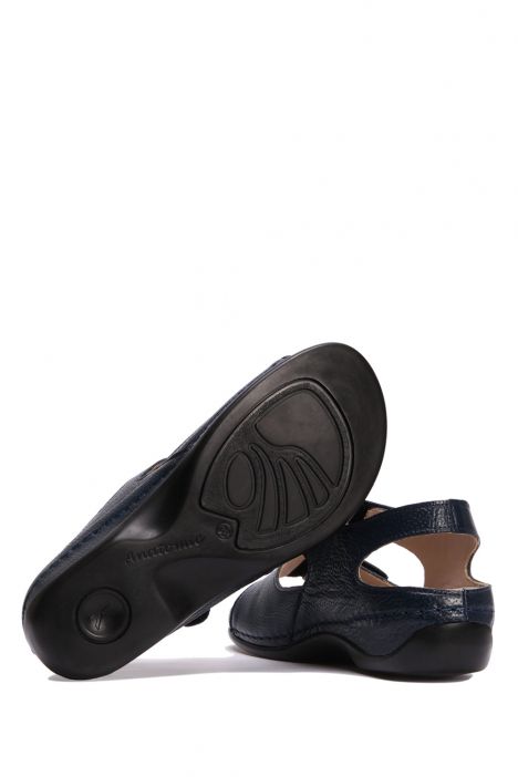 KA2011 Kifidis Julia Anatomik Kadın Deri Sandalet 36-41 12198 Lacivert/Navy
