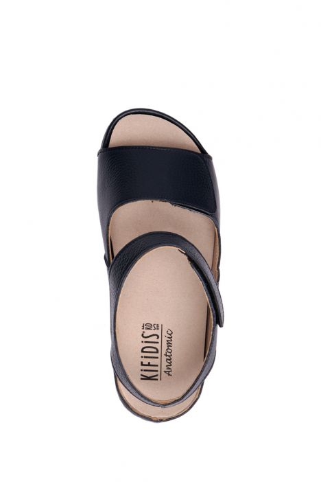 KA2011 Kifidis Julia Anatomik Kadın Deri Sandalet 36-41 12198 Lacivert/Navy