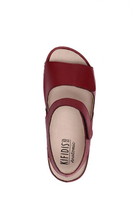 KA2011 Kifidis Julia Anatomik Kadın Deri Sandalet 36-41 14129 Bordo/Vino