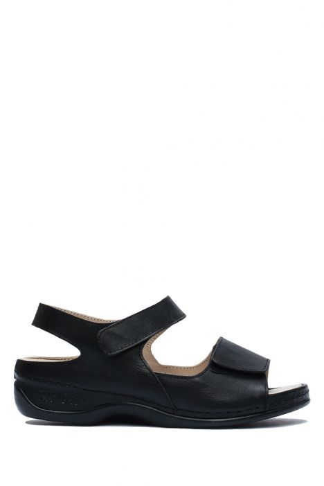 KA2011 Kifidis Julia Anatomik Kadın Deri Sandalet 36-41 Lizbon Siyah/Black