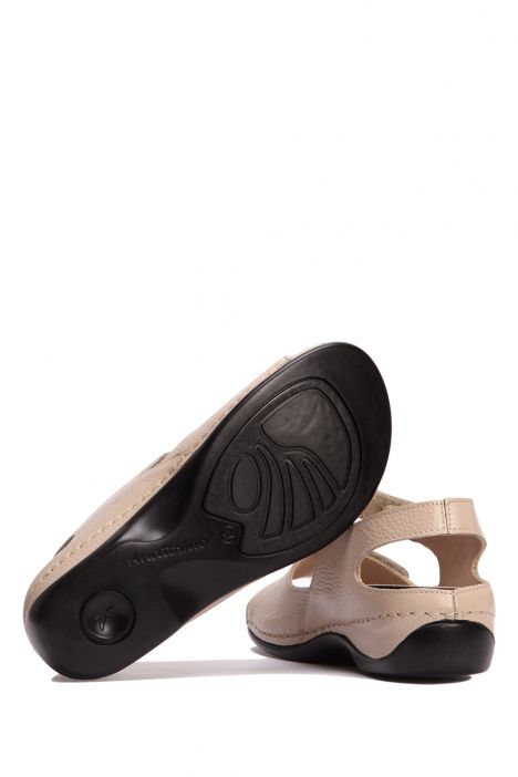 KA2011 Kifidis Julia Anatomik Kadın Deri Sandalet 36-41 12405 Krem/Cream