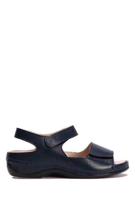 KA2011 Kifidis Julia Anatomik Kadın Deri Sandalet 36-41 12198 Lacivert/Navy
