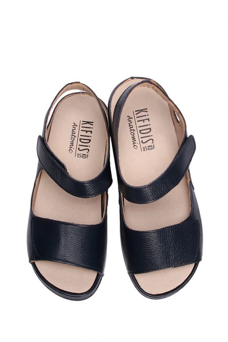 KA2011 Kifidis Julia Anatomik Kadın Deri Sandalet 36-41 12198 Lacivert/Navy
