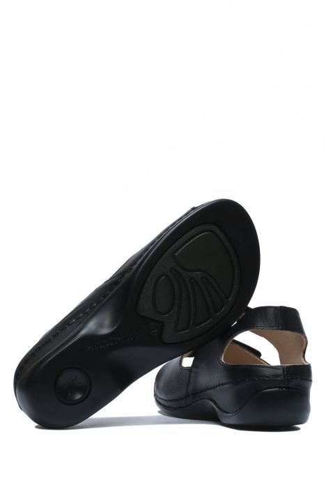 KA2011 Kifidis Julia Anatomik Kadın Deri Sandalet 36-41 Lizbon Siyah/Black