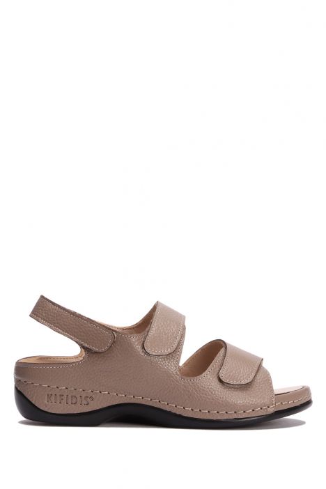 KA2012 Kifidis Daisy Anatomik Kadın Deri Sandalet 36-41 9366 Kum/Sand