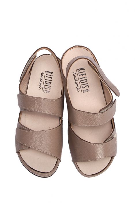 KA2012 Kifidis Daisy Anatomik Kadın Deri Sandalet 36-41 9366 Kum/Sand
