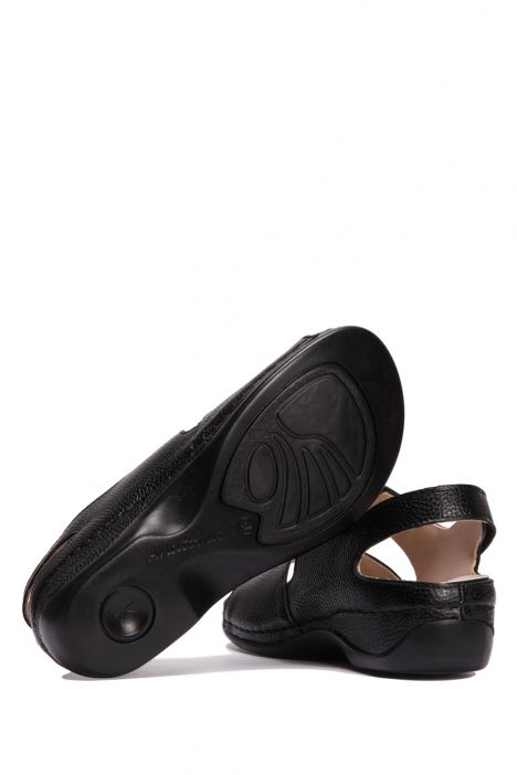 KA2012 Kifidis Daisy Anatomik Kadın Deri Sandalet 36-41 Siyah 9142