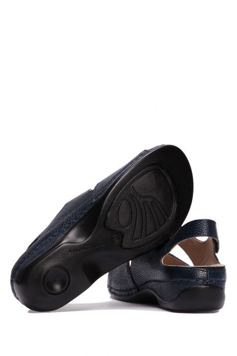 KA2012 Kifidis Daisy Anatomik Kadın Deri Sandalet 36-41 12198 Lacivert/Navy
