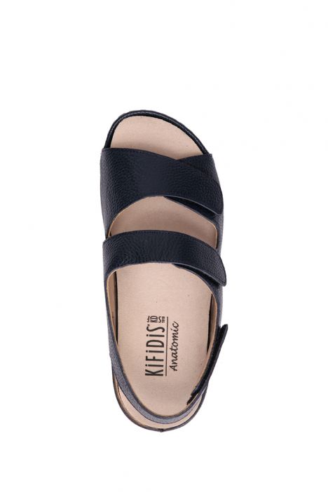 KA2012 Kifidis Daisy Anatomik Kadın Deri Sandalet 36-41 12198 Lacivert/Navy