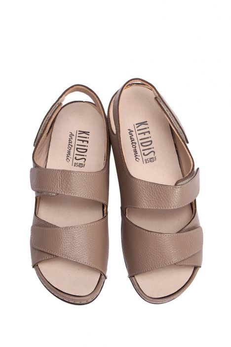 KA2012 Kifidis Daisy Anatomik Kadın Deri Sandalet 36-41 9366 Kum/Sand