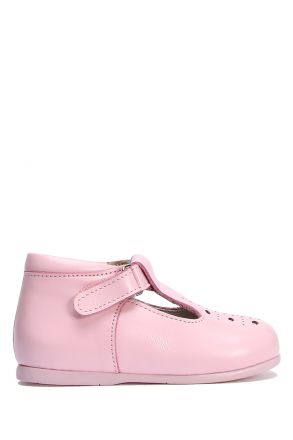 KCH1010 Kifidis-Kids Chiquitin İlk Adım Kız Çocuk Deri Ayakkabı 18-23 Pembe Deri