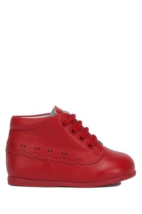 KCH10307 Kifidis-Kids Chiquitin İlk Adım Unisex Çocuk Deri Ayakkabı18-23 Kırmızı Deri