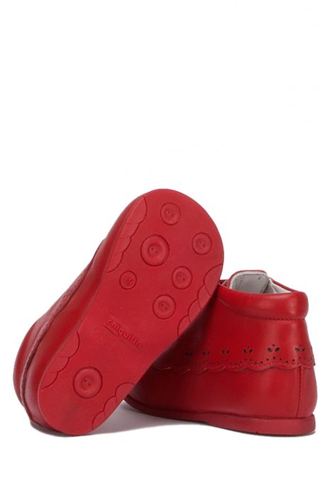 KCH10307 Kifidis-Kids Chiquitin İlk Adım Unisex Çocuk Deri Ayakkabı18-23 Kırmızı Deri