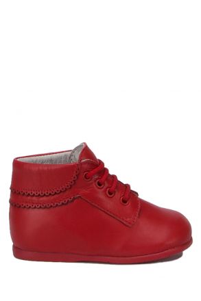 KCH10407 Kifidis-Kids Chiquitin İlk Adım Unisex Çocuk Deri Ayakkabı18-23 Kırmızı Deri