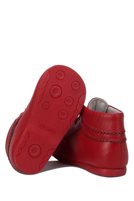 KCH10407 Kifidis-Kids Chiquitin İlk Adım Unisex Çocuk Deri Ayakkabı18-23 Kırmızı Deri