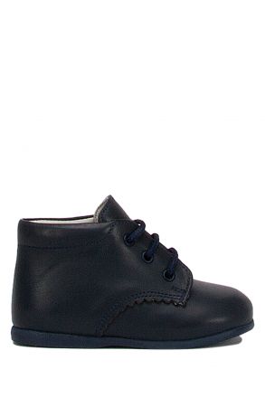 KCH1194 Kifidis-Kids Chiquitin İlk Adım Unisex Çocuk Deri Ayakkabı 18-23 Nubuk Lacivert / Nubuck Navy