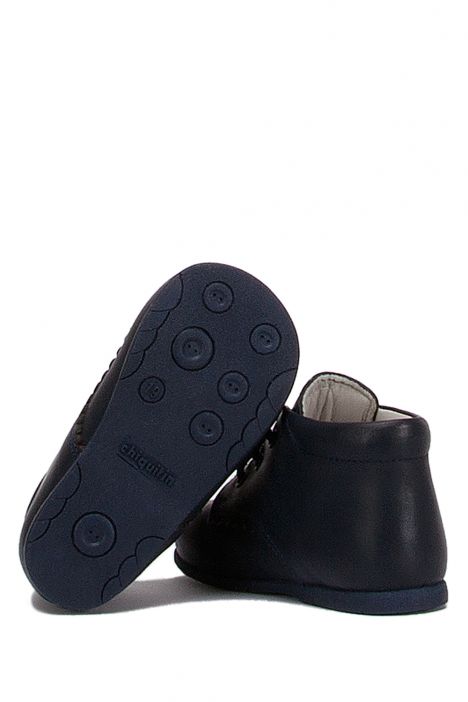 KCH1194 Kifidis-Kids Chiquitin İlk Adım Unisex Çocuk Deri Ayakkabı 18-23 Nubuk Lacivert / Nubuck Navy