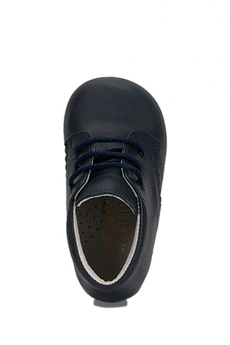 KCH1194 Kifidis-Kids Chiquitin İlk Adım Unisex Çocuk Deri Ayakkabı 18-23 Nubuk Lacivert / Nubuck Navy