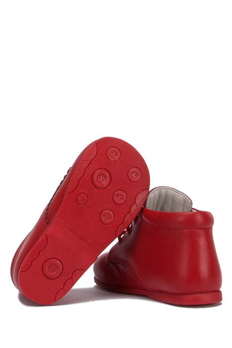 KCH1194 Kifidis-Kids Chiquitin İlk Adım Unisex Çocuk Deri Ayakkabı 18-23 Kırmızı Deri