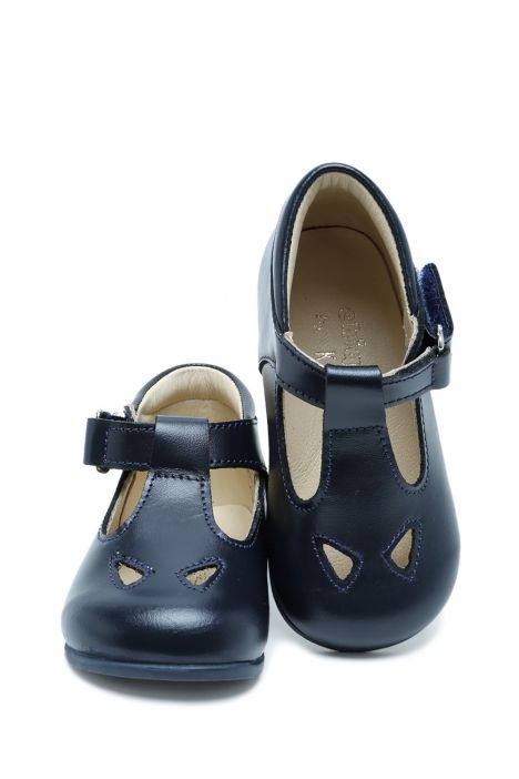 KCH28 Kifidis-Kids Chiquitin İlk Adım Kız Çocuk Deri Ayakkabı 18-23 Lacivert Deri