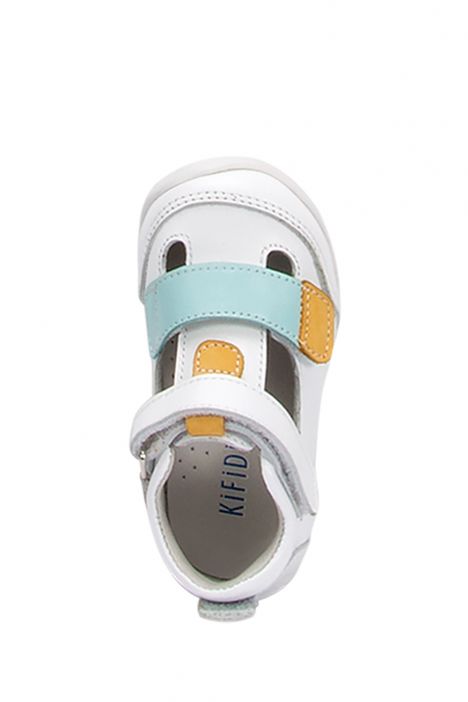 KP50 Kifidis-Kids İlk Adım Unisex Çocuk Deri Ayakkabı 19-25 Beyaz Renkli