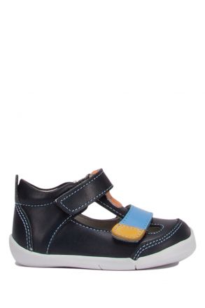 KP50 Kifidis-Kids İlk Adım Unisex Çocuk Deri Ayakkabı 19-25 Lacivert Renkli
