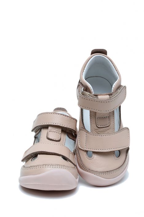 KP50 Kifidis-Kids İlk Adım Unisex Çocuk Deri Ayakkabı 19-25 Pudra Deri