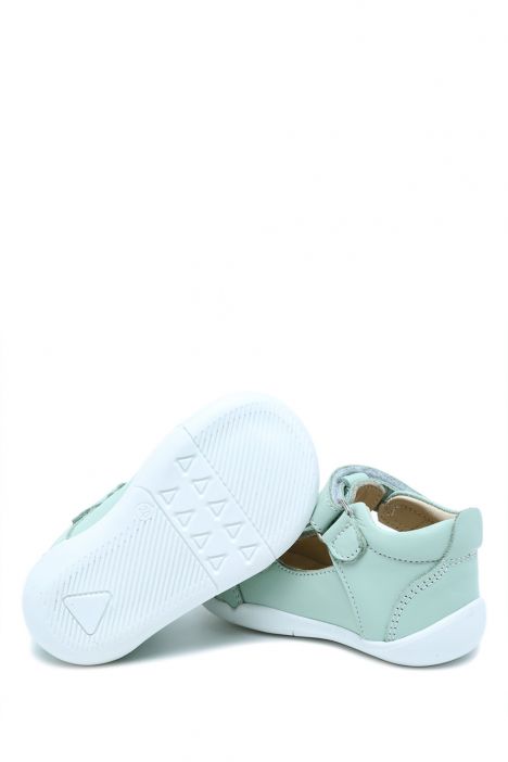 KP50 Kifidis-Kids İlk Adım Unisex Çocuk Deri Ayakkabı 19-25 Su Yeşili Deri
