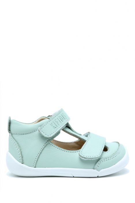 KP50 Kifidis-Kids İlk Adım Unisex Çocuk Deri Ayakkabı 19-25 Su Yeşili Deri