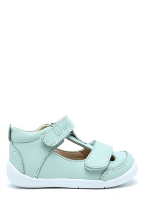 KP50 Kifidis-Kids İlk Adım Unisex Çocuk Deri Ayakkabı 19-25 Su Yeşili Deri