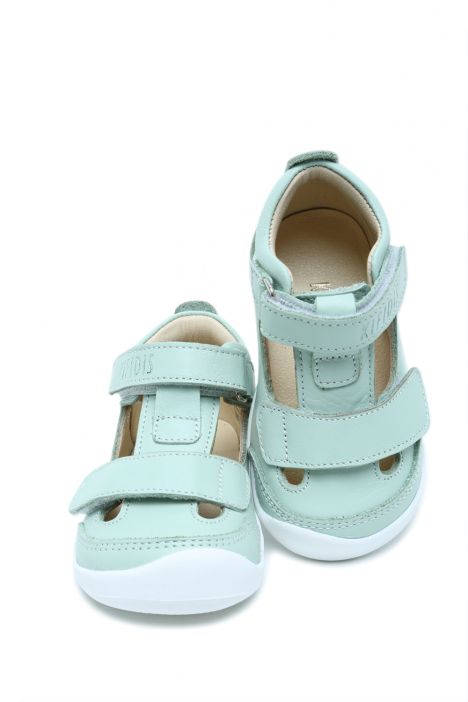 KP50 Kifidis-Kids İlk Adım Unisex Çocuk Deri Ayakkabı 19-25 Su Yeşili Deri