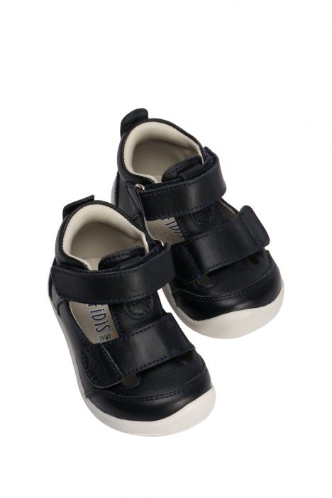 KP50 Kifidis-Kids İlk Adım Unisex Çocuk Deri Ayakkabı 19-25 Düz Lacivert