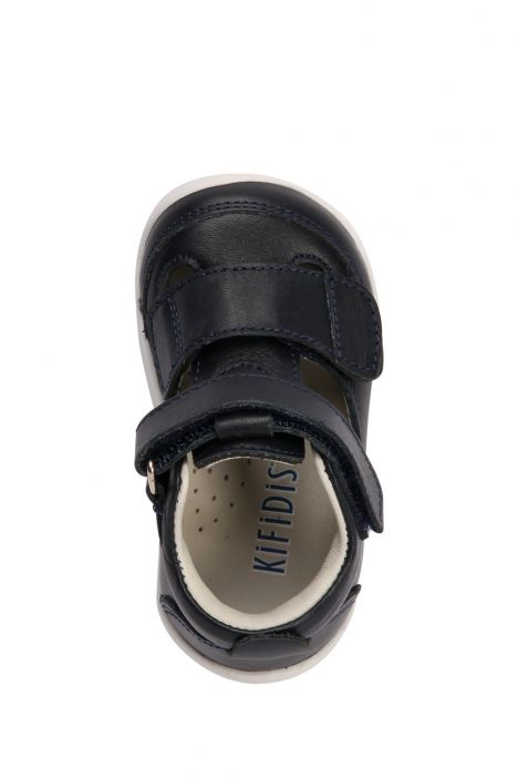 KP50 Kifidis-Kids İlk Adım Unisex Çocuk Deri Ayakkabı 19-25 Düz Lacivert