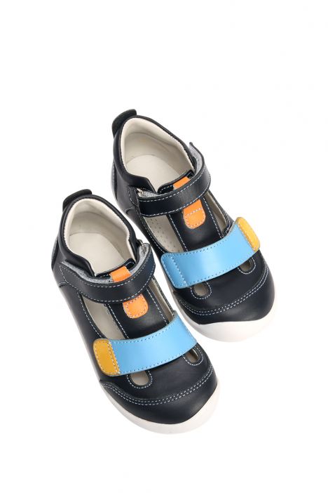 KP50 Kifidis-Kids İlk Adım Unisex Çocuk Deri Ayakkabı 19-25 Lacivert Renkli