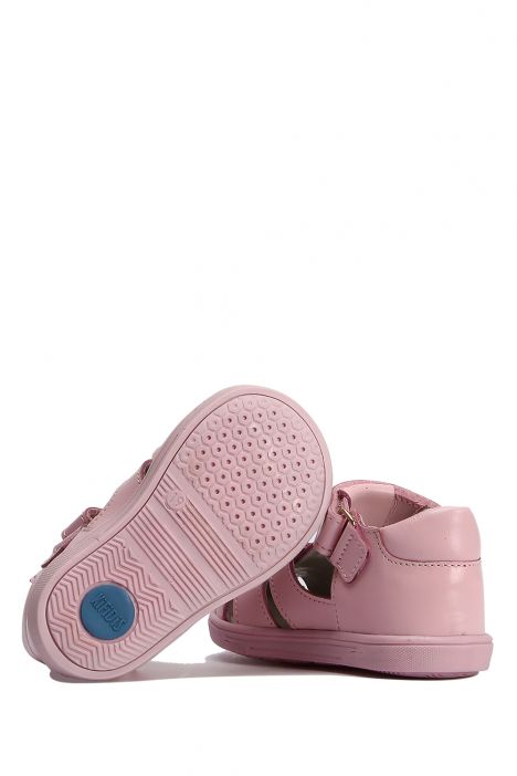 KP51 Kifidis-Kids İlk Adım Kız Çocuk Deri Ayakkabı 19-23 Pembe Deri