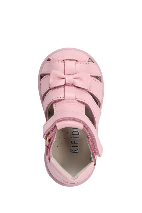 KP51 Kifidis-Kids İlk Adım Kız Çocuk Deri Ayakkabı 19-23 Pembe Deri