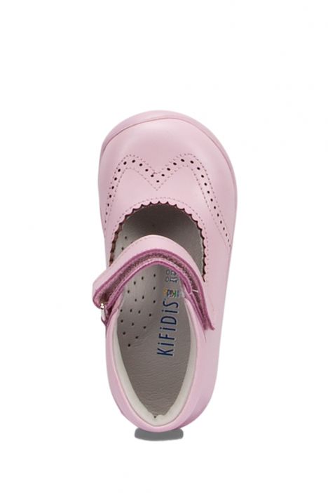KP52 Kifidis-Kids İlk Adım Kız Çocuk Deri Ayakkabı 19-25 Pembe Deri