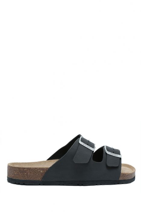 KS0765SE Kifidis Soft Step Erkek Çift Bantlı Mantar Terlik 40-46 04 - Mat Siyah