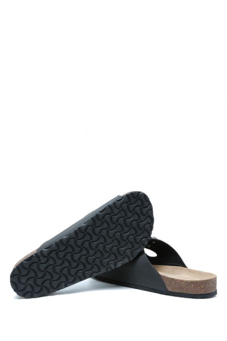 KS0765SE Kifidis Soft Step Erkek Çift Bantlı Mantar Terlik 40-46 04 - Mat Siyah