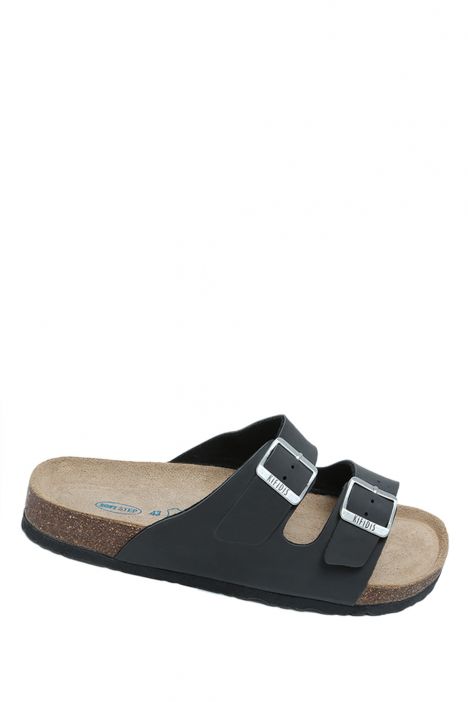 KS0765SE Kifidis Soft Step Erkek Çift Bantlı Mantar Terlik 40-46 04 - Mat Siyah