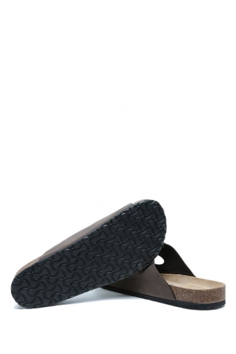 KS0765SE Kifidis Soft Step Erkek Çift Bantlı Mantar Terlik 40-46 03 - Kahve