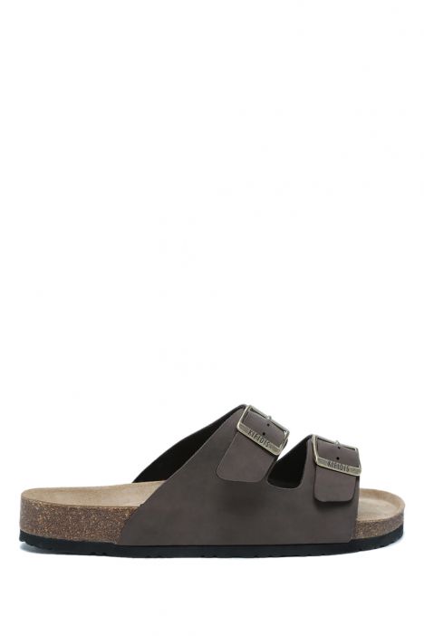 KS0765SE Kifidis Soft Step Erkek Çift Bantlı Mantar Terlik 40-46 03 - Kahve