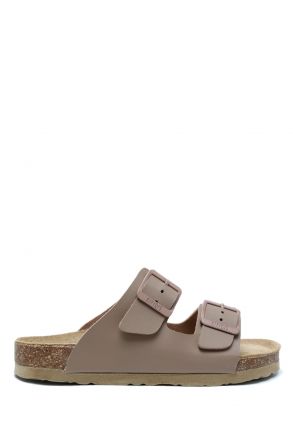 KS10260SJ Kifidis-Kids Soft Step Çocuk Çift Bantlı Mantar Terlik 30-35 46 - Vizon