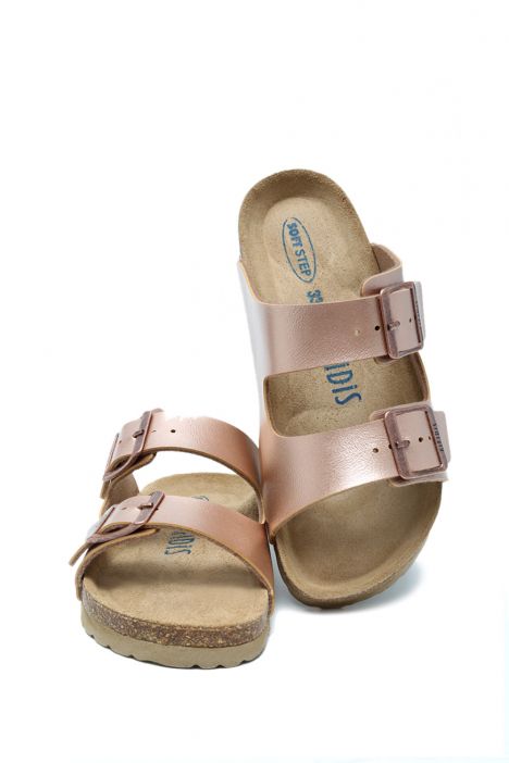 KS10260SJ Kifidis-Kids Soft Step Çocuk Çift Bantlı Mantar Terlik 30-35 44 - Rose Gold