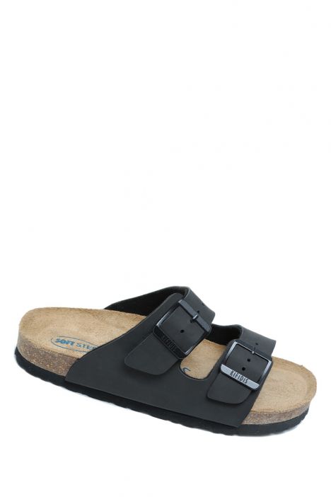 KS10260SJ Kifidis-Kids Soft Step Çocuk Çift Bantlı Mantar Terlik 30-35 04 - Mat Siyah