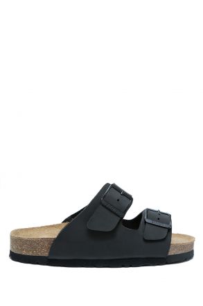 KS10260SJ Kifidis-Kids Soft Step Çocuk Çift Bantlı Mantar Terlik 30-35 04 - Mat Siyah