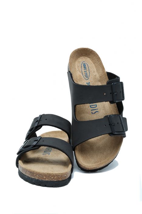 KS10260SJ Kifidis-Kids Soft Step Çocuk Çift Bantlı Mantar Terlik 30-35 04 - Mat Siyah