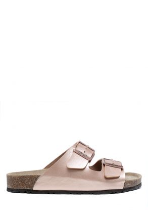 KS10260SK Kifidis Soft Step Kadın Çift Bantlı Mantar Terlik 36-41 44 - Rose Gold